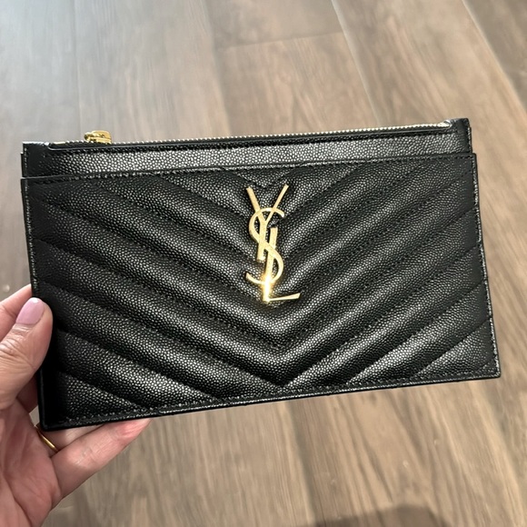 Saint Laurent Handbags - SOLD - EUC Auth Saint Laurent Cassandre Matelasse Zipped Pouch - Leather